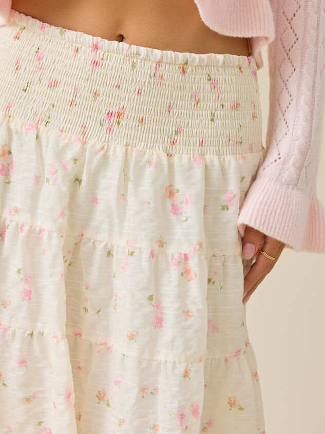 Primrose Tiered Floral Midi Skirt Detail 2 - ALTAR'D STATE KIDS