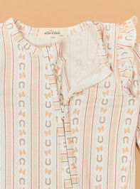 Horseshoe Bow Stripe Footie Detail 3 - AS Kids