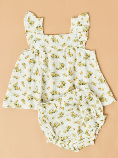 Sunshine Rose Ruffle Tank Set - AS Kids