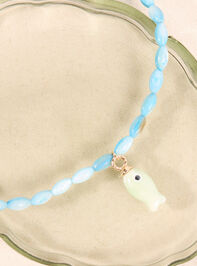 Turquoise Coastal Fish Charm Necklace Detail 3 - AS Kids
