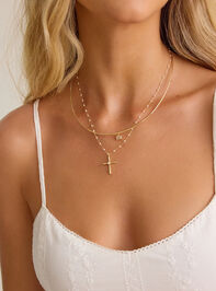 Faith & Pearl Layered Necklace Detail 4 - AS Kids