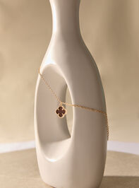 Dainty Brown Clover Necklace Detail 3 - AS Kids