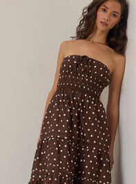 Johanna Strapless Polka Dot Maxi Dress Detail 2 - AS Kids