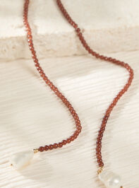 Brown Beaded Wrap Necklace Detail 4 - AS Kids