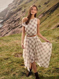 Marin Plaid Asymmetrical Top Detail 2 - AS Kids