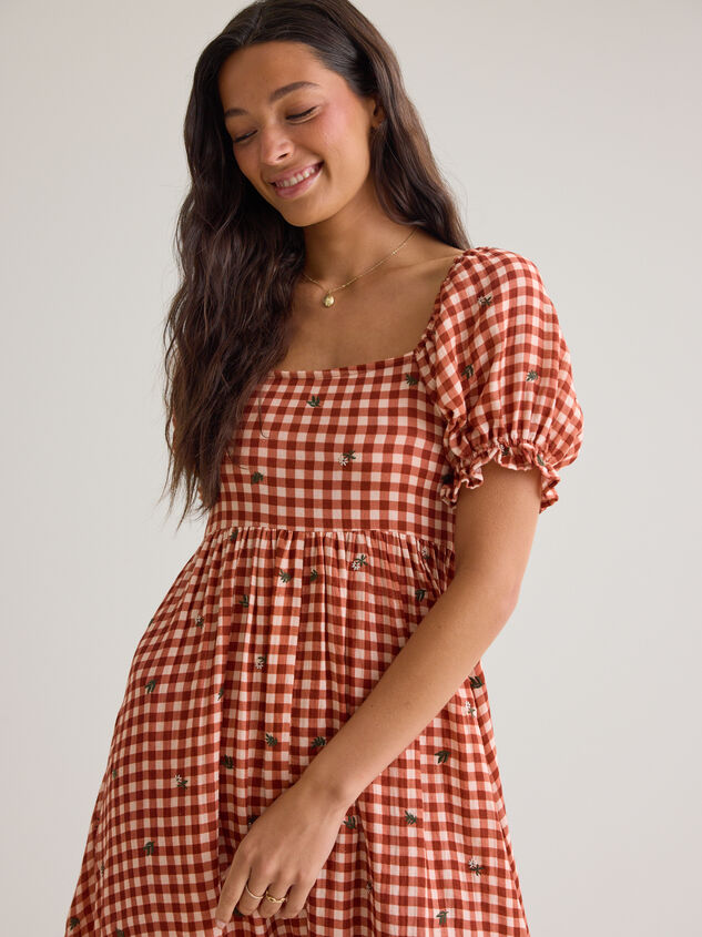Clementine Gingham Mama Dress Detail 5 - AS Kids