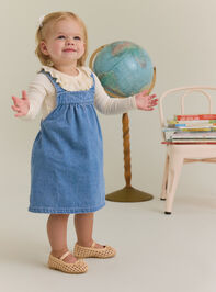 Lorelai Embroidered Denim Dress Detail 6 - AS Kids