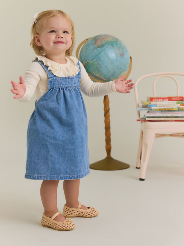 Lorelai Embroidered Denim Dress Detail 6 - AS Kids