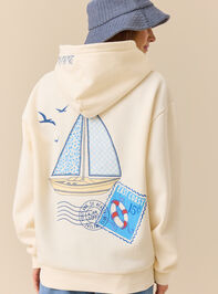 Maine Sailboat Hoodie Detail 2 - ALTAR'D STATE KIDS