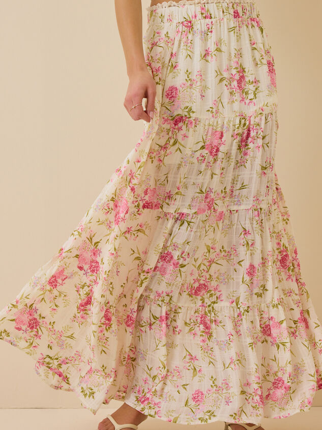 Kelsey Tiered Floral Maxi Skirt Detail 3 - ALTAR'D STATE KIDS
