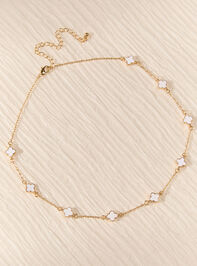 18K Gold Dainty Clover Choker Detail 4 - AS Kids