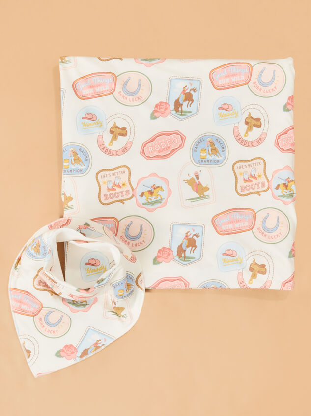 Rodeo Charm Swaddle And Bib Detail 2 - ALTAR'D STATE KIDS