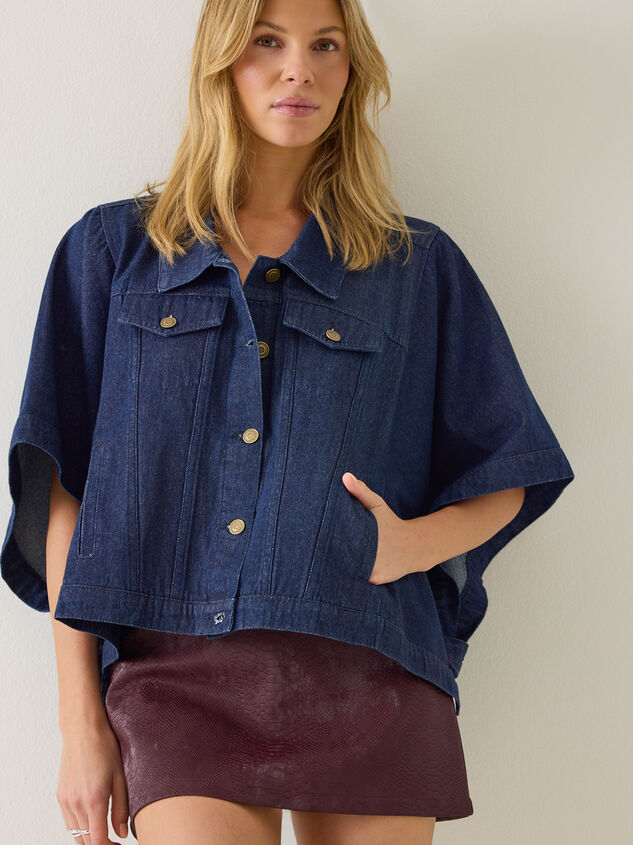 Emy Denim Cape Jacket Detail 3 - AS Kids