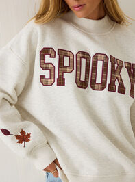 Spooky Applique Mock Neck Sweatshirt Detail 3 - AS Kids