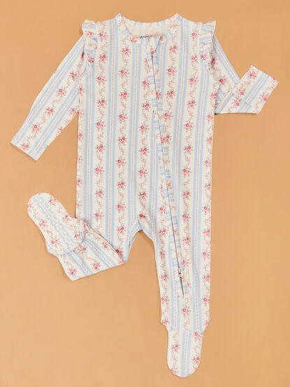 Anna Floral Striped Footie - AS Kids