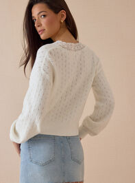Cosette Lace Pointelle Cardigan Detail 6 - AS Kids
