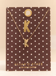18K Gold K Bubble Monogram Necklace - AS Kids