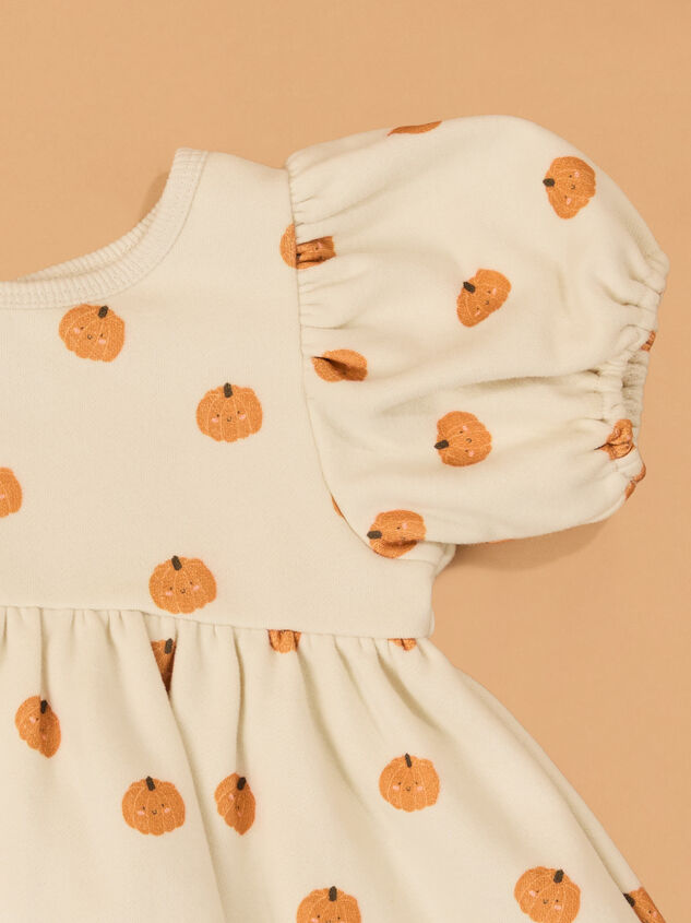 Sweet Squash Puff Sleeve Baby Dress Detail 3 - AS Kids