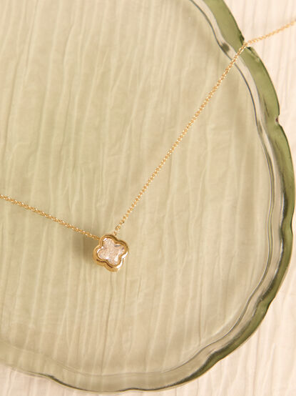 18K Gold Glitz Clover Necklace - AS Kids