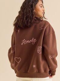 Cowgirl Icons Embroidered Mama Sweatshirt Detail 3 - ALTAR'D STATE KIDS