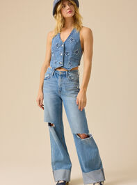 Emilie Star Denim Halter Tank Detail 4 - ALTAR'D STATE KIDS