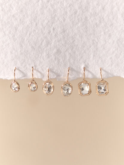 Fish Hook Bezel Earrings 3 Pack - AS Kids