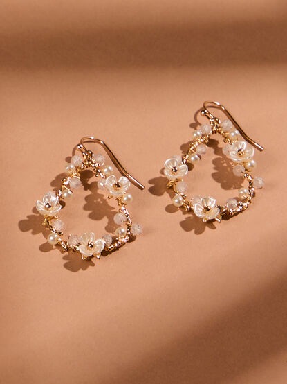 Floral Beaded Teardrop Earrings - ALTAR'D STATE KIDS