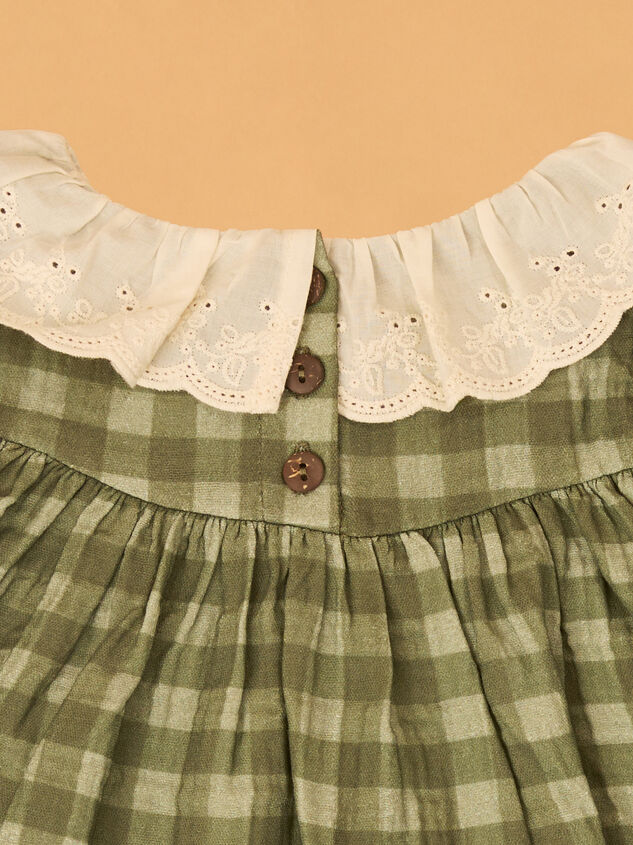 Haven Peter Pan Gingham Baby Dress Detail 3 - AS Kids