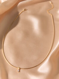 18K Gold Wire Teardrop Charm Necklace - AS Kids