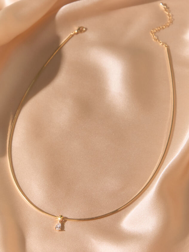 18K Gold Wire Teardrop Charm Necklace - AS Kids