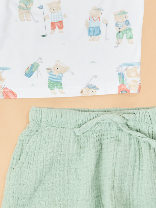 Tee Time Teddys Polo and Shorts Set Detail 3 - ALTAR'D STATE KIDS