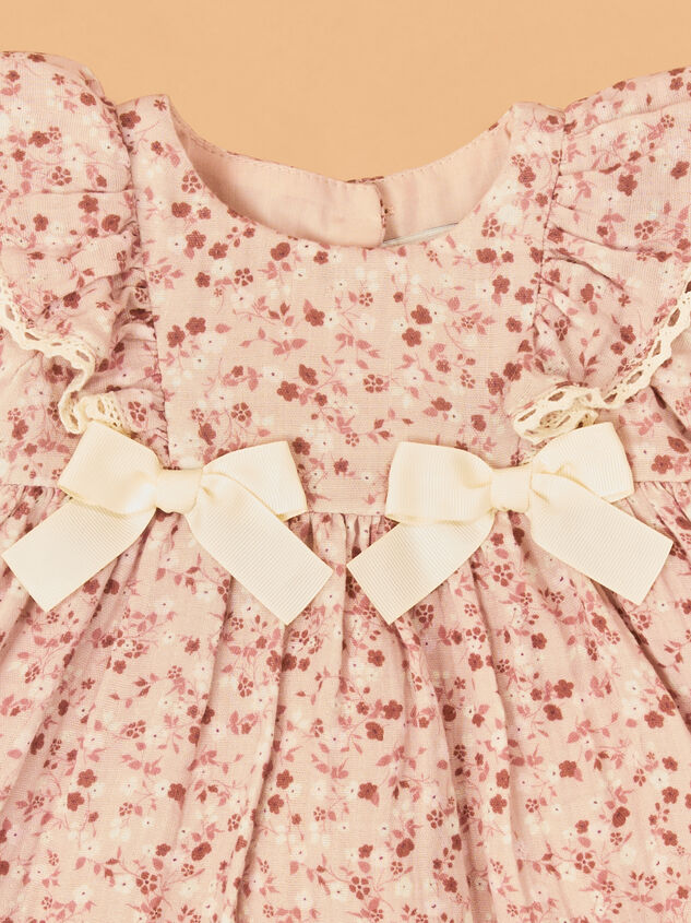 Ditsy Floral Bow Dress Detail 3 - AS Kids