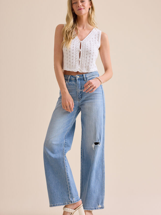 Ada Pointelle Pearl Button Sleeveless Cardigan - ALTAR'D STATE KIDS