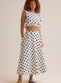 Billie Polka Dot Linen Midi Skirt - AS Kids