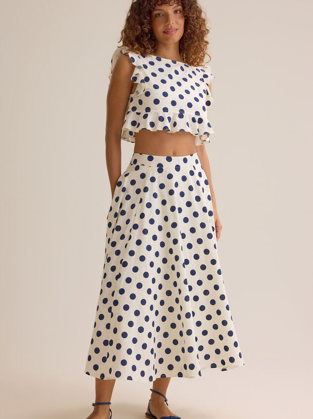 Billie Polka Dot Linen Midi Skirt - AS Kids