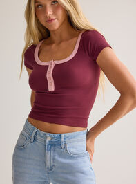 Lennox Contrast Trim Henley Cami Detail 2 - AS Kids