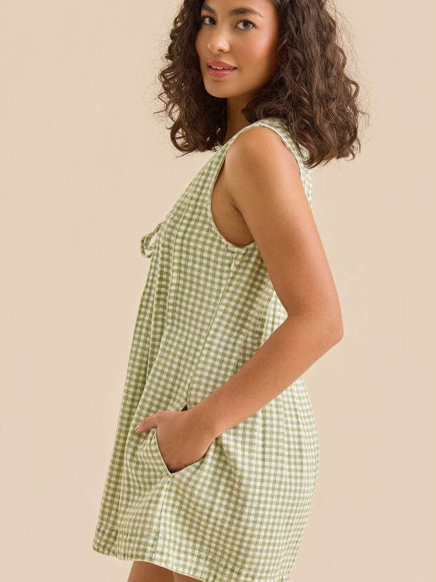 Evie Gingham Denim Romper Detail 6 - ALTAR'D STATE KIDS