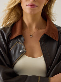 Dainty Brown Clover Necklace - AS Kids