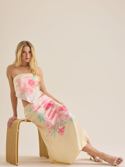 Luka Satin Floral Skirt - AS Kids