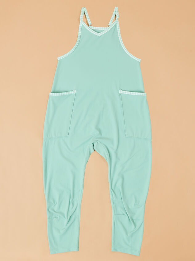 Hang Tough Gingham Trim Jumpsuit Detail 2 - AS Kids