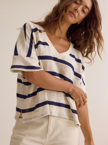 Dylan Striped V-Neck Top - AS Kids