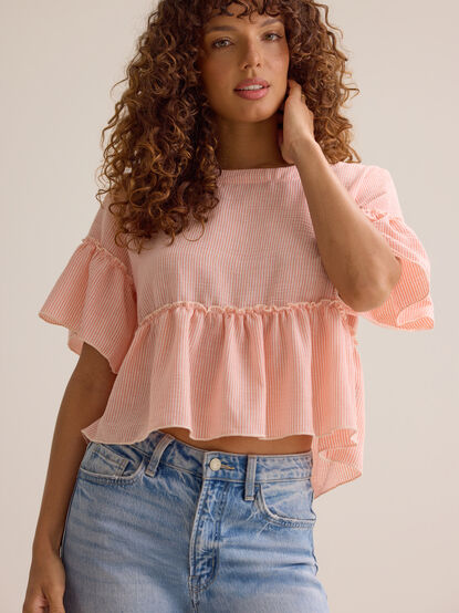 Carolina Stripe Ruffle Top - ALTAR'D STATE KIDS