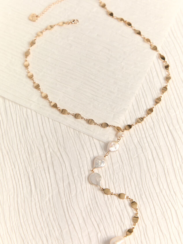 Freshwater Pearl Y Necklace Detail 2 - AS Kids