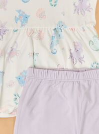 Floral Sea Creature Peplum Top and Short Set Detail 2 - ALTAR'D STATE KIDS