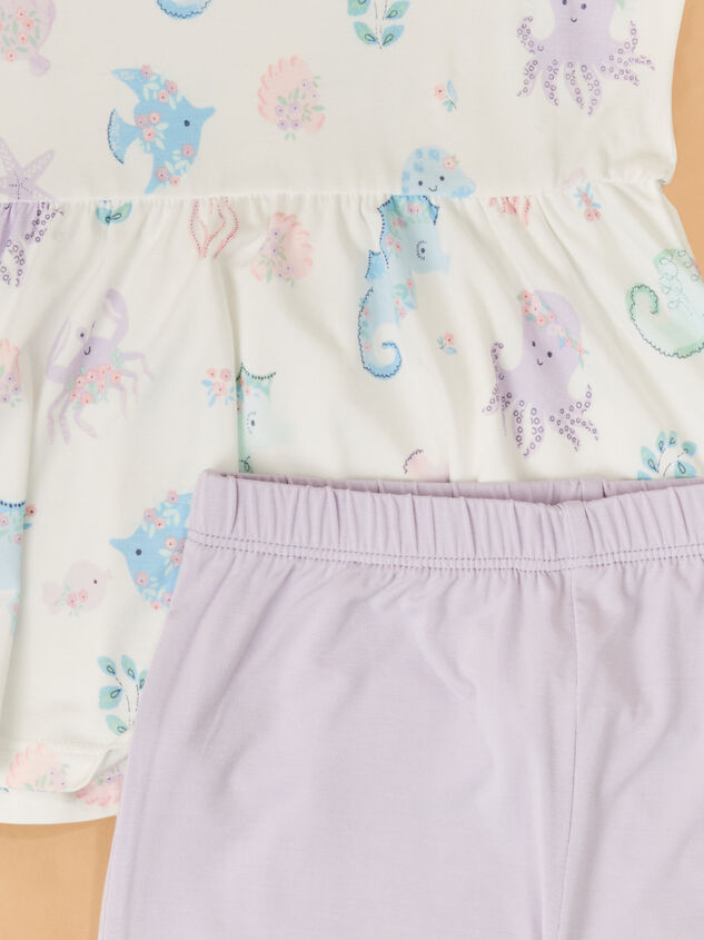 Floral Sea Creature Peplum Top and Short Set Detail 2 - ALTAR'D STATE KIDS