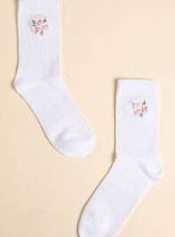 Embroidered Pink Floral Crew Socks - ALTAR'D STATE KIDS