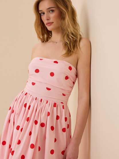 Cecilia Strapless Dot Midi Dress - ALTAR'D STATE KIDS