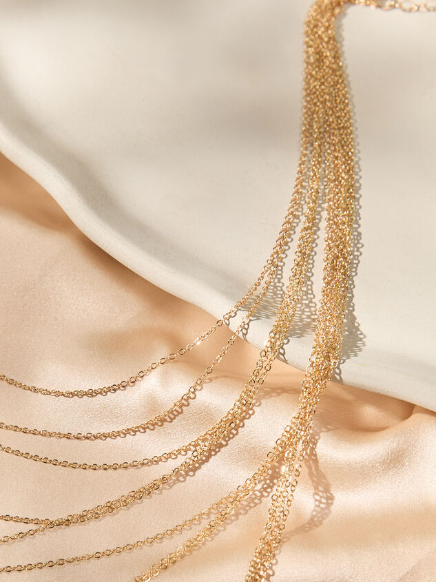 Golden Cascade Layer Necklace Detail 4 - AS Kids