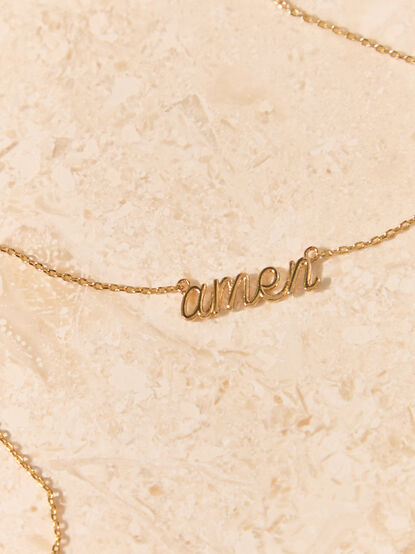 Amen Script Charm Necklace - AS Kids