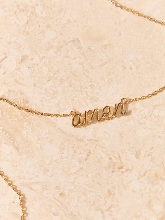 Amen Script Charm Necklace Detail 2 - AS Kids